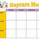Printable Weekly Menu Template For Daycare
