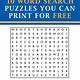 Printable Word Search Puzzles Free