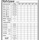 Printable Yahtzee Score Sheet