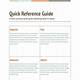 Quick Reference Guide Template Word