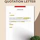 Quote Letter Template