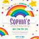 Rainbow Party Invite Template