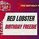Red Lobster Free Birthday Dinner