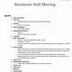 Restaurant Staff Meeting Agenda Template