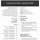 Resume Template For Coaching Job