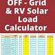 Rv Solar Power Calculator