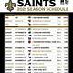 Saints Schedule Printable