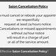 Salon Cancellation Policy Template