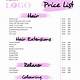 Salon Price List Template Word Free Download