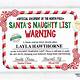 Santa's Naughty And Nice List Free Template