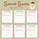 Secret Santa List Template