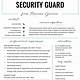Security Guard Resume Template