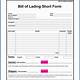 Short Form Bill Of Lading Template