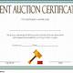 Silent Auction Certificate Template