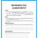 Simple Remodeling Contract Template