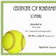Softball Certificate Templates For Word