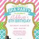 Spa Party Invitations Templates Free