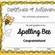 Spelling Bee Certificate Template