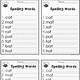 Spelling List Template Editable Free