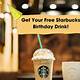 Starbucks Birthday Free