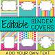 Student Binder Cover Templates Free