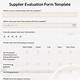 Supplier Evaluation Template