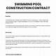 Swimming Pool Construction Contract Templates