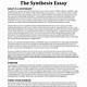 Synthesis Essay Thesis Template