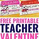 Teacher Valentine Cards Printable