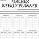 Teacher Weekly Planner Template