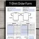 Tee Shirt Order Form Template Word