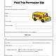 Template Field Trip Permission Slip