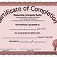 Template Of Certificate Of Completion