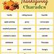 Thanksgiving Charades Printable