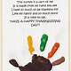 Thanksgiving Handprint Poem Printable