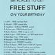 Things For Free On Your Birthday