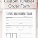 Tumbler Order Form Template Free