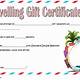 Vacation Gift Certificate Template