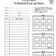 Volleyball Lineup Sheets Printable Free