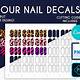 Water Slide Nail Decal Template