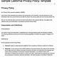 Website Privacy Policy Template California