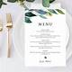 Wedding Menu Template Download