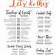 Wedding Party Timeline Template