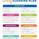 Weekly Cleaning Schedule Template Free