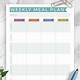 Weekly Meal Planner Template Printable