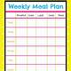 Weekly Menu Plan Template