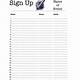 White Elephant Sign Up Sheet Template