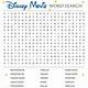 Word Search Disney Printable