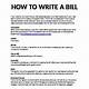 Writing A Bill Template