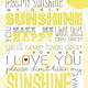 You Are My Sunshine Free Printable
